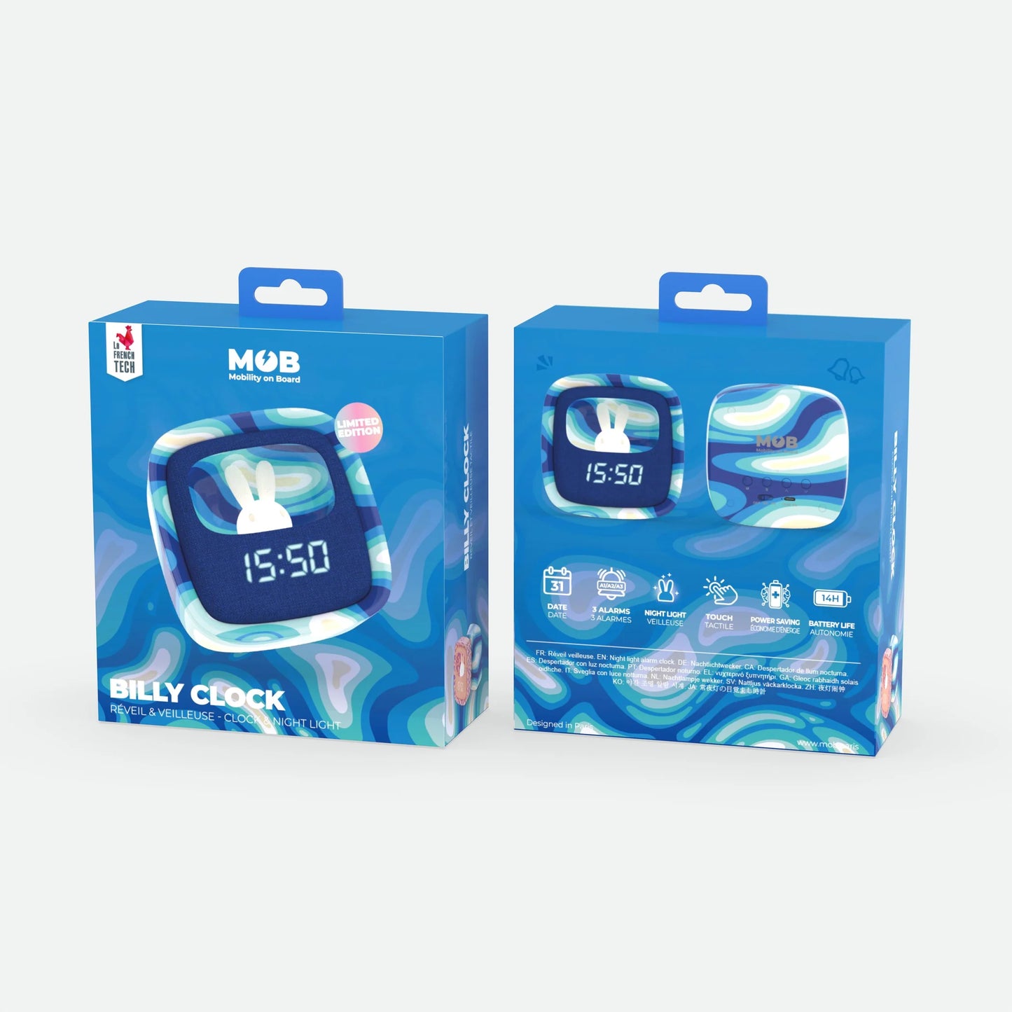 Billy Clock Blaue Wellen