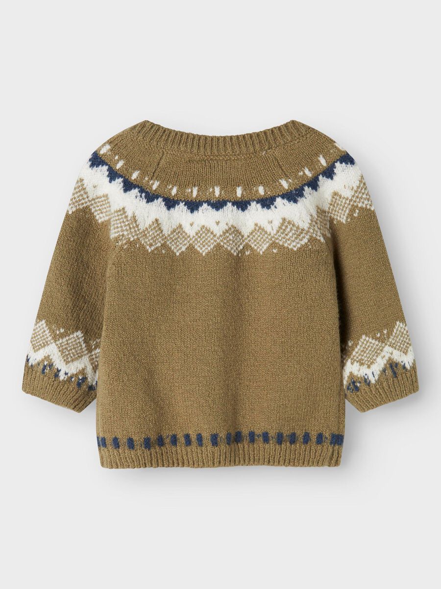 Strickweste in braun im Indistyle von Name It für den Herbst und Winter - Rückansicht