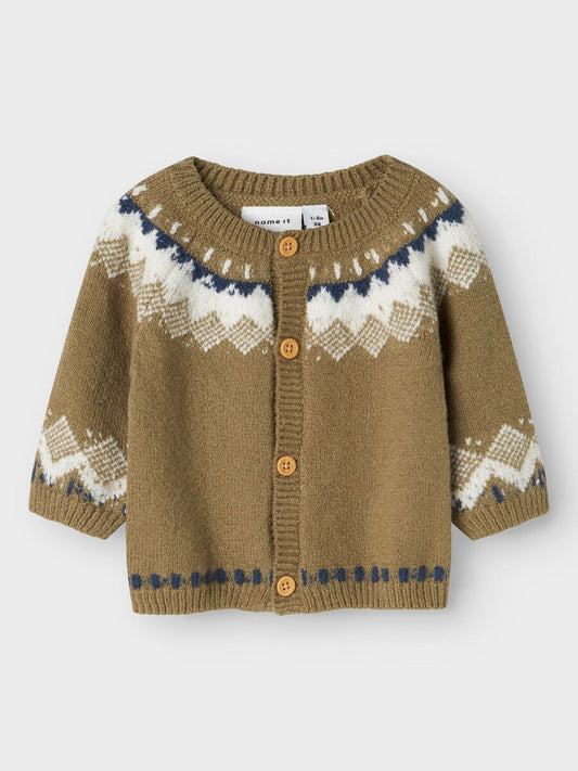 Strickweste in braun im Indistyle von Name It für den Herbst und Winter - Vorderansicht