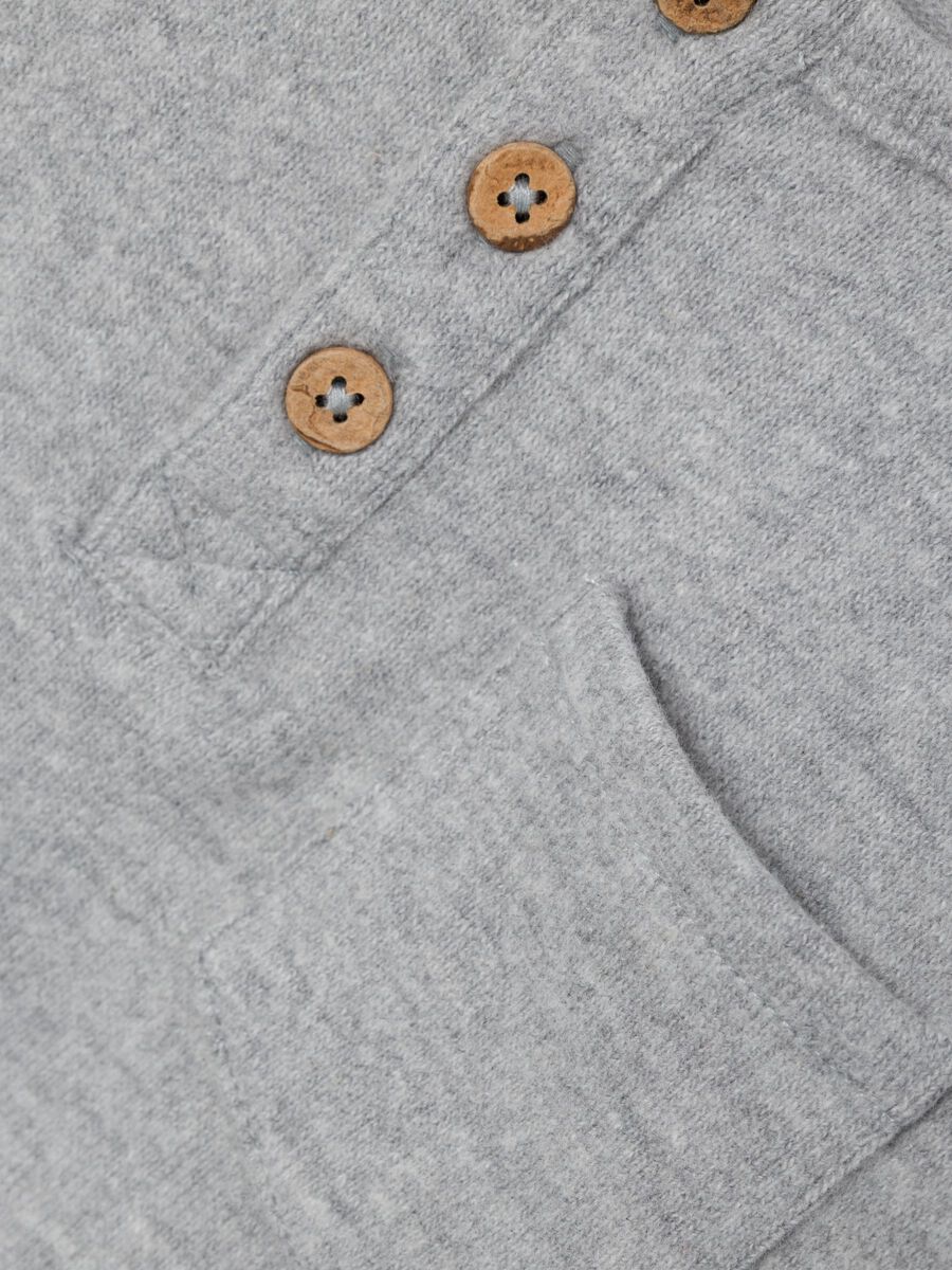 Dickes Langarmshirt von Lil' Atelier in Grey Melange mit praktischer Brusttasche