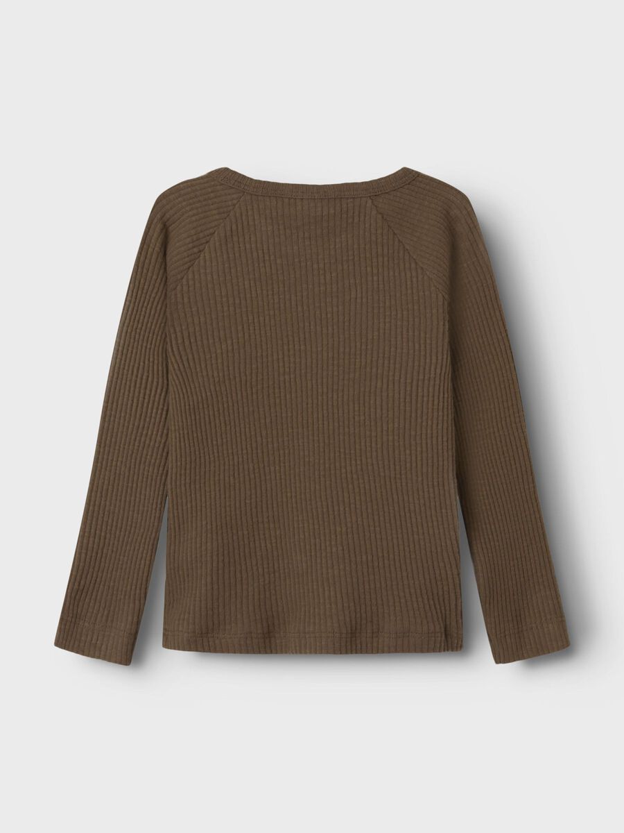 Bequemes Langarmshirt von Lil' Atelier in Shitake mit Elasthan