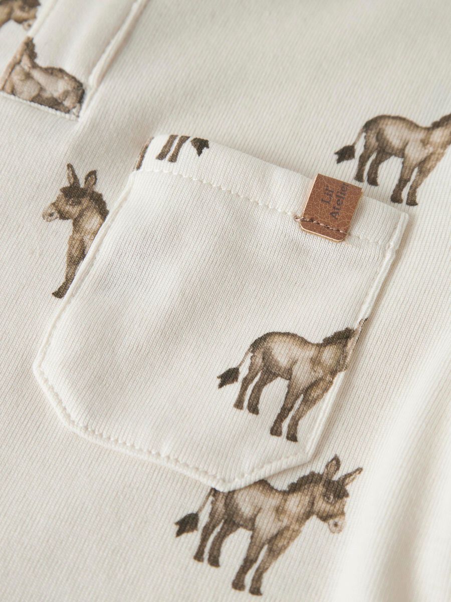 Langarmshirt mit Esel-Motiv Lil' Atelier für Kinder, Detailansicht des Prints