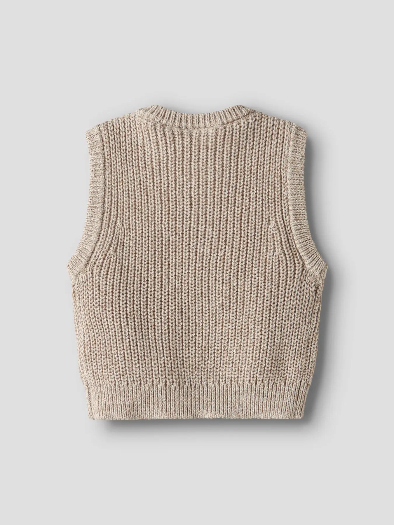 Strickpollunder mit zwei Knöpfen ohne Ärmel Farbe Melange von Lil' Atelier - Rückansicht