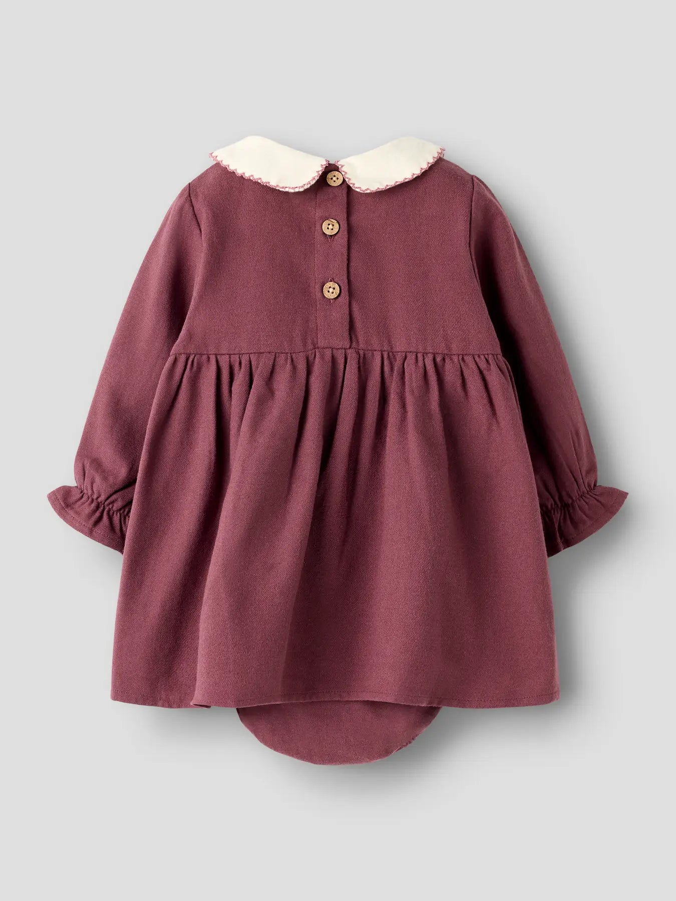 Lil' Atelier Bodykleid in Grape mit verspieltem Einsatz - Rückansicht