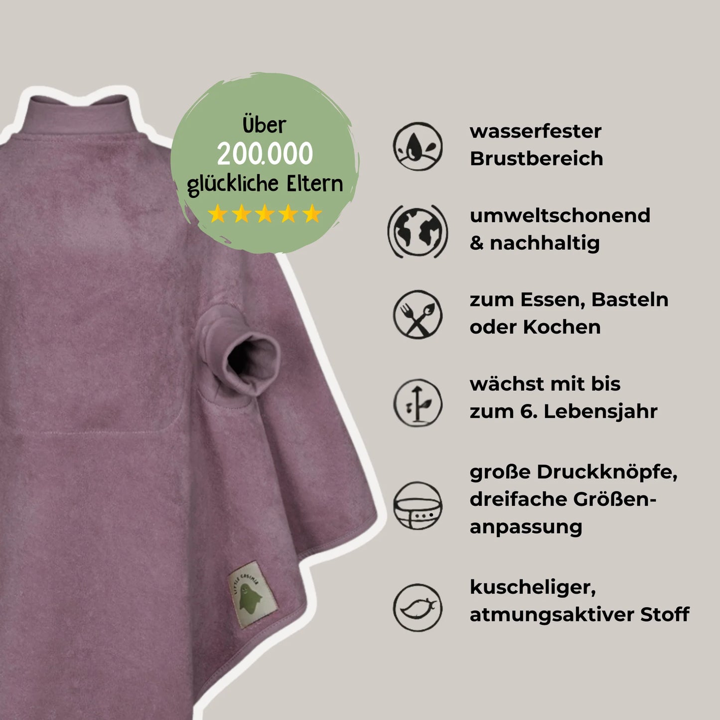 Lätzchen Boo Waterproof - Cool Mauve