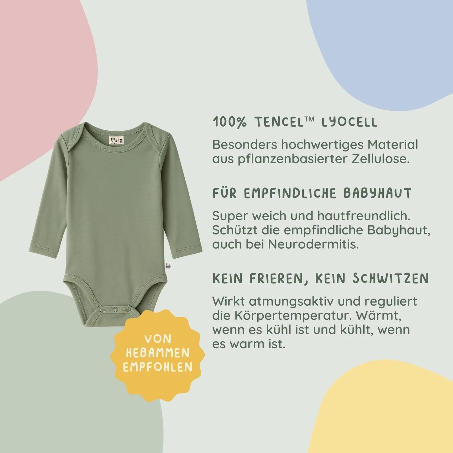 Babybody aus 100% TENCEL™ Lyocell - Sweet Rose