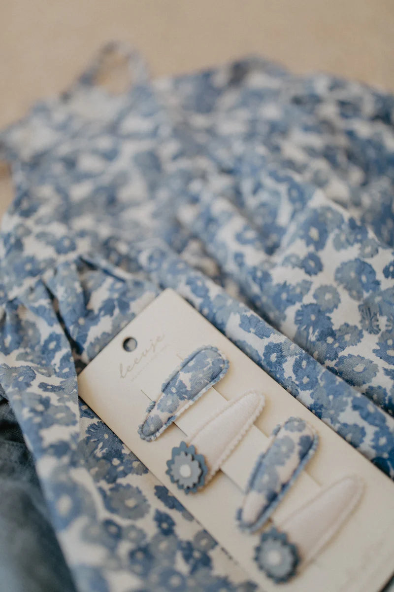 Haarspangen "Blue Flower Clips" Leevje