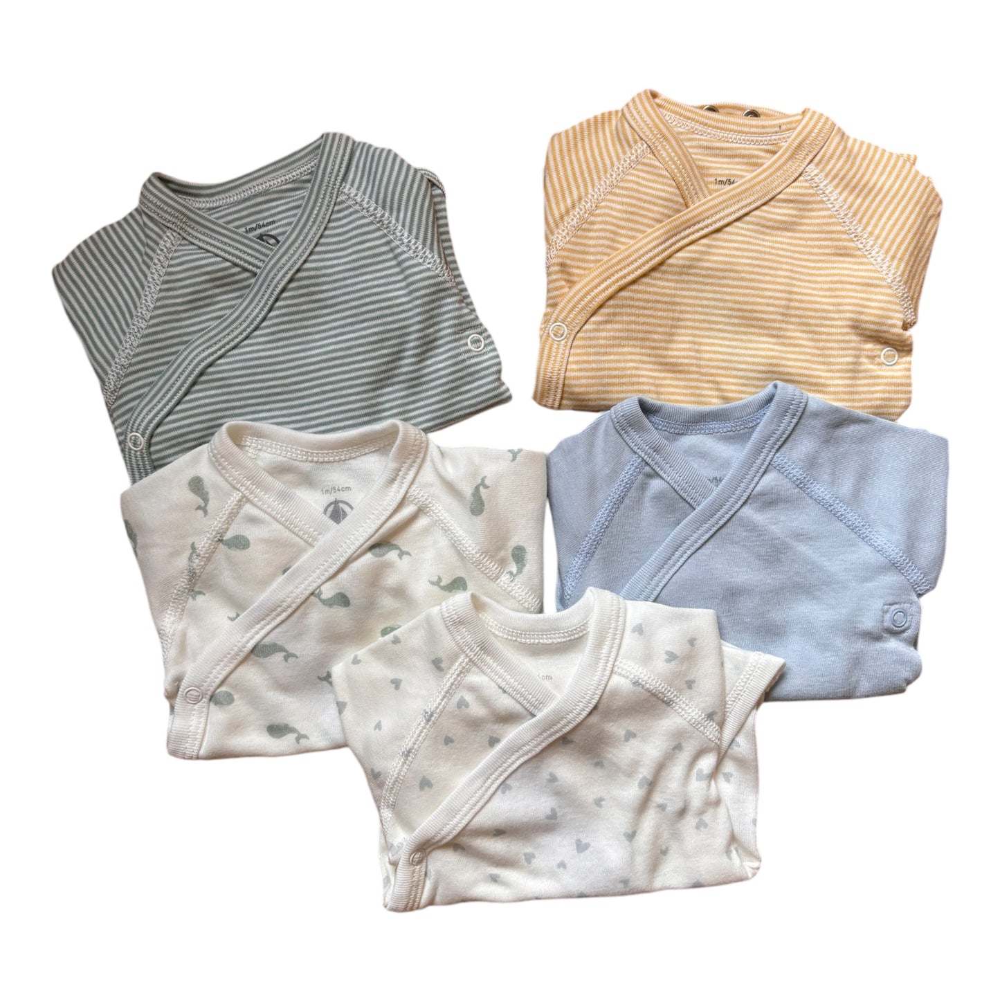 5er Pack Wickelbodys Petit Bateau