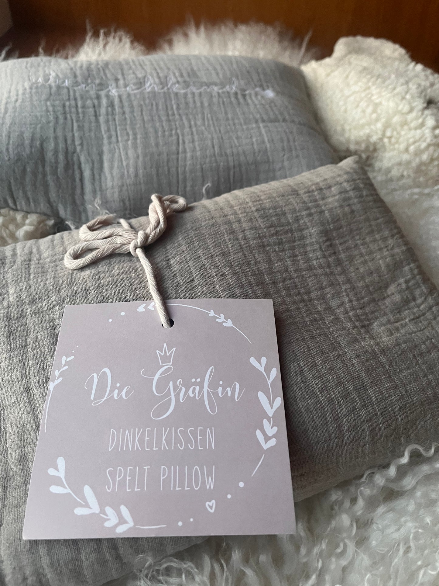 Kuschelschaf + Dinkelkissen "Wunschkind"
