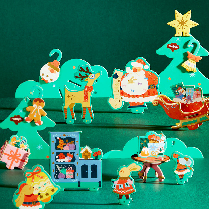 Rotierendes 3D Weihnachtspuzzle mit Spieluhr