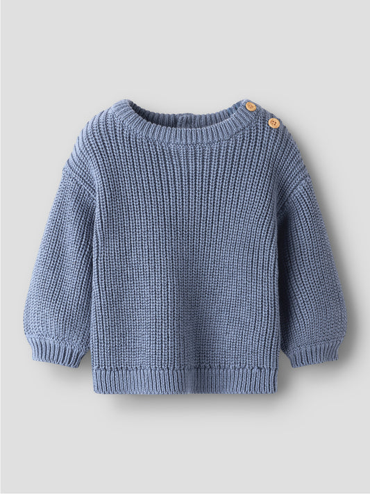 Strickpullover Name It in Flint Stone aus 100% Bio-Baumwolle für Babys