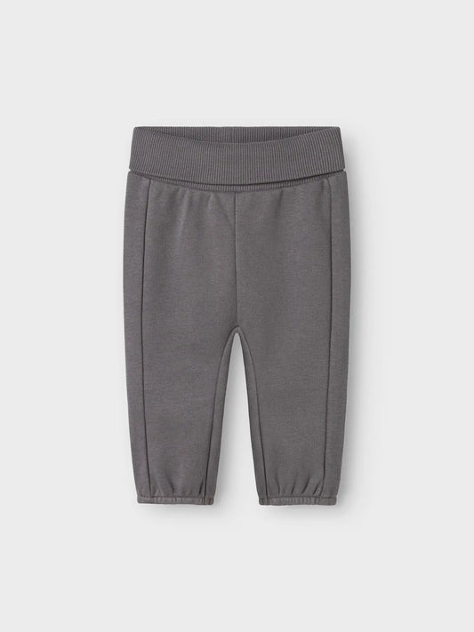 graue Stoffhose mit elastischem Gummibund für Babys - Vorderansicht