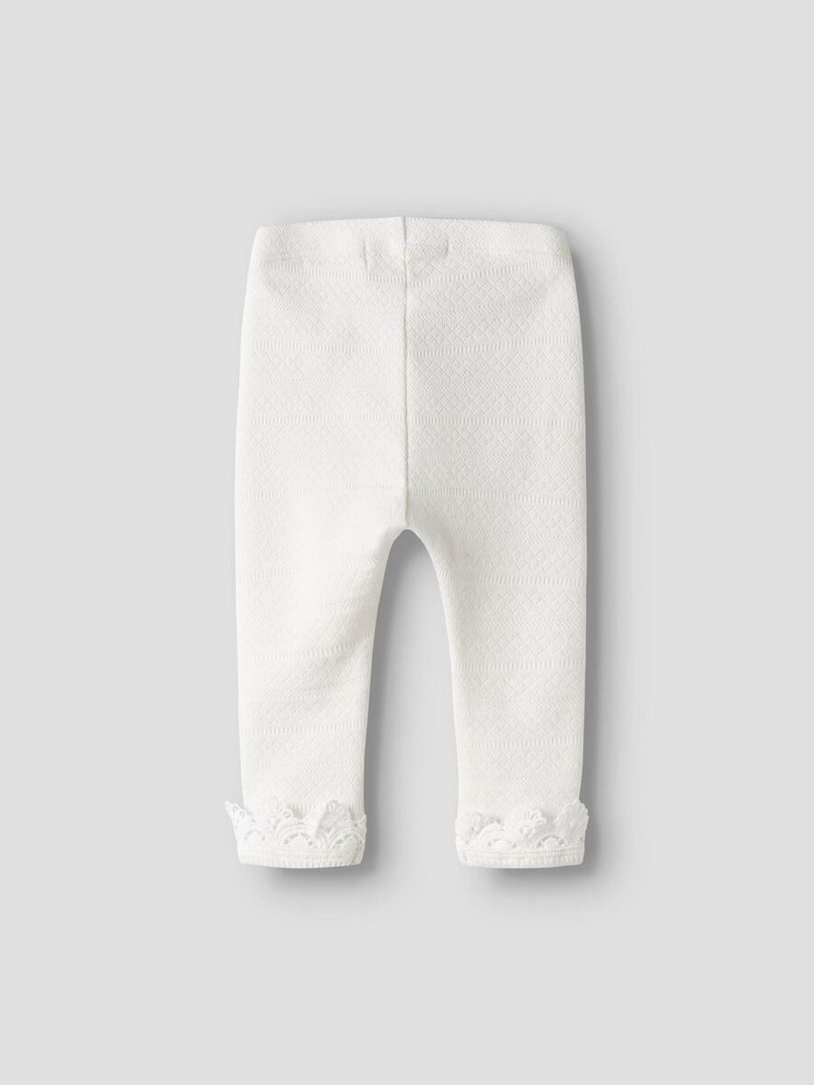 Lil' Atelier Leggings aus 95% Bio-Baumwolle in Coconut Milk - Slim Fit für Babys in Größen 62-86