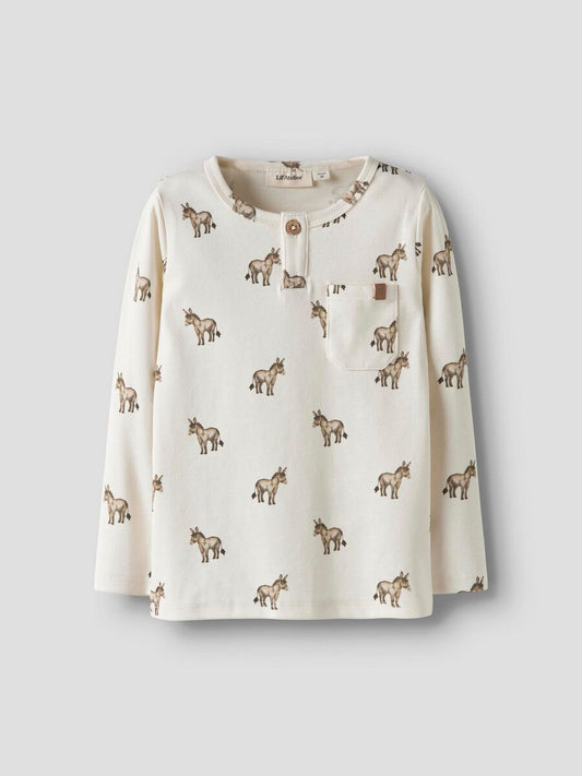 Langarmshirt mit Esel-Motiv Lil' Atelier für Kinder, Vorderansicht