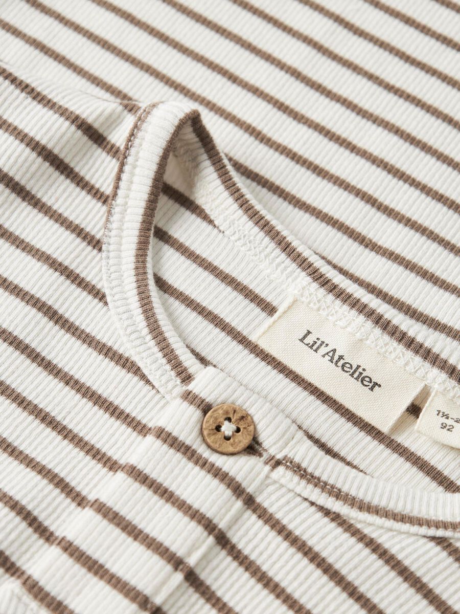 Lil' Atelier Rippstrick-Langarmshirt für Kinder - bequemes Oberteil in Coconut Milk mit zeitlosem Look