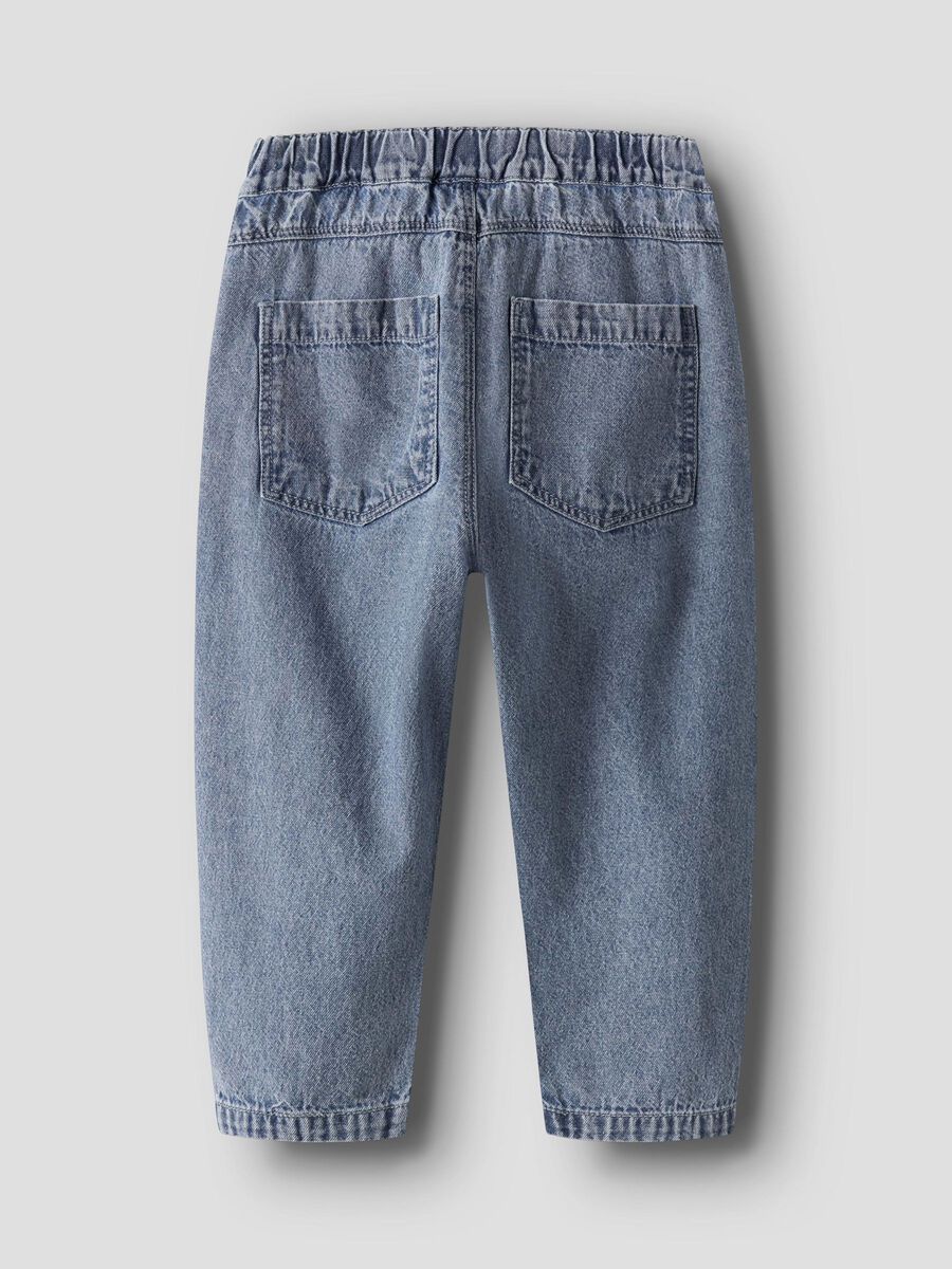 Lil' Atelier Kinder-Jeans in Medium Blue - Baggy Fit Denim mit verstellbarem Bund und praktischen Taschen
