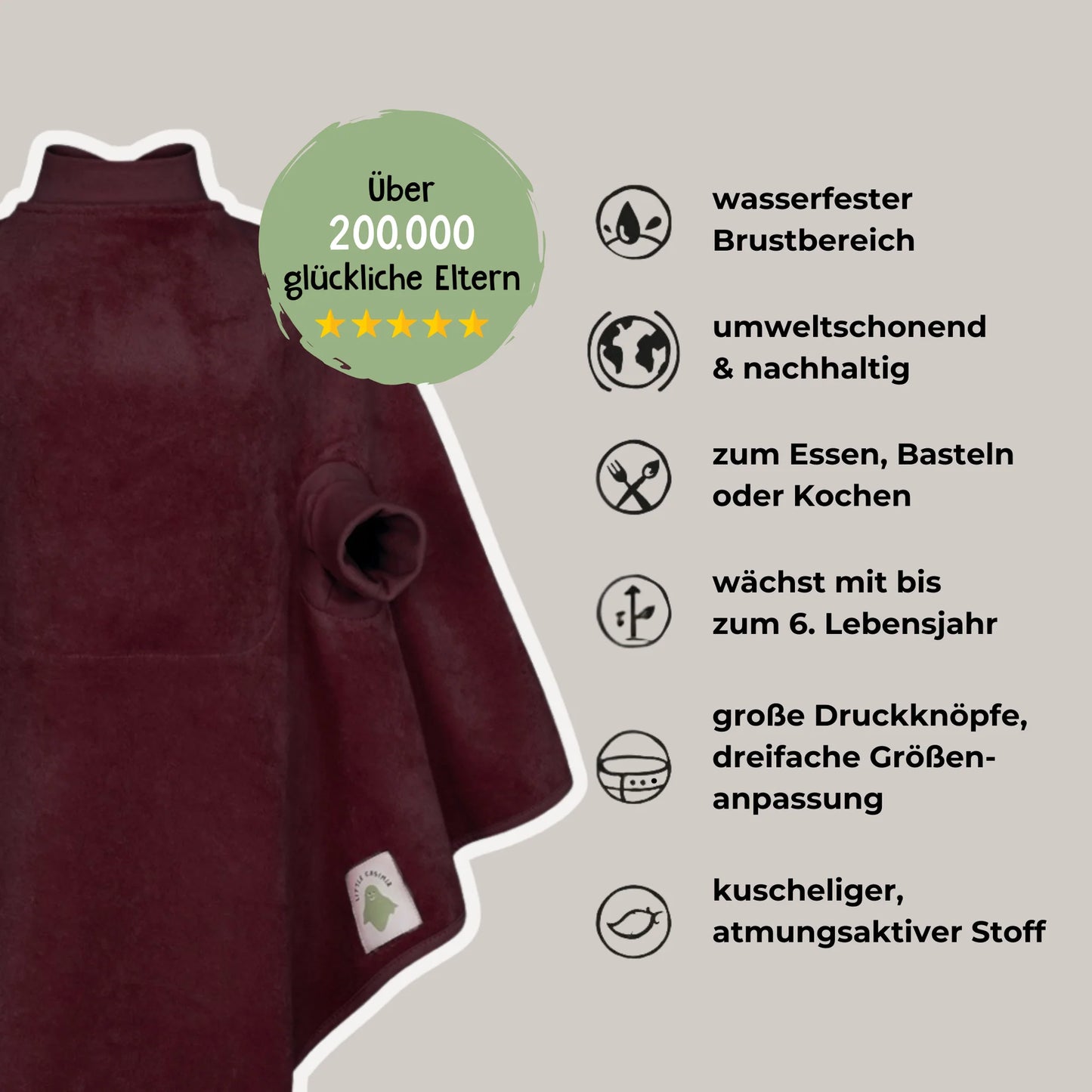 Lätzchen Boo Waterproof - Mulberry