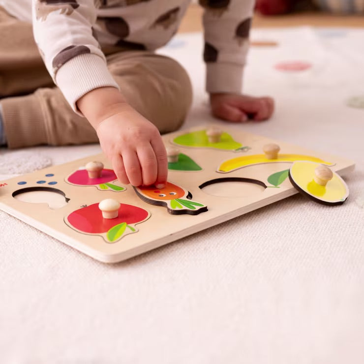 Greifpuzzle Obst und Gemüse, Nahaufnahme der kindgerechten Griffe