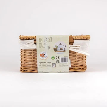 Teeservice aus Blech - Wald im Weidekorb