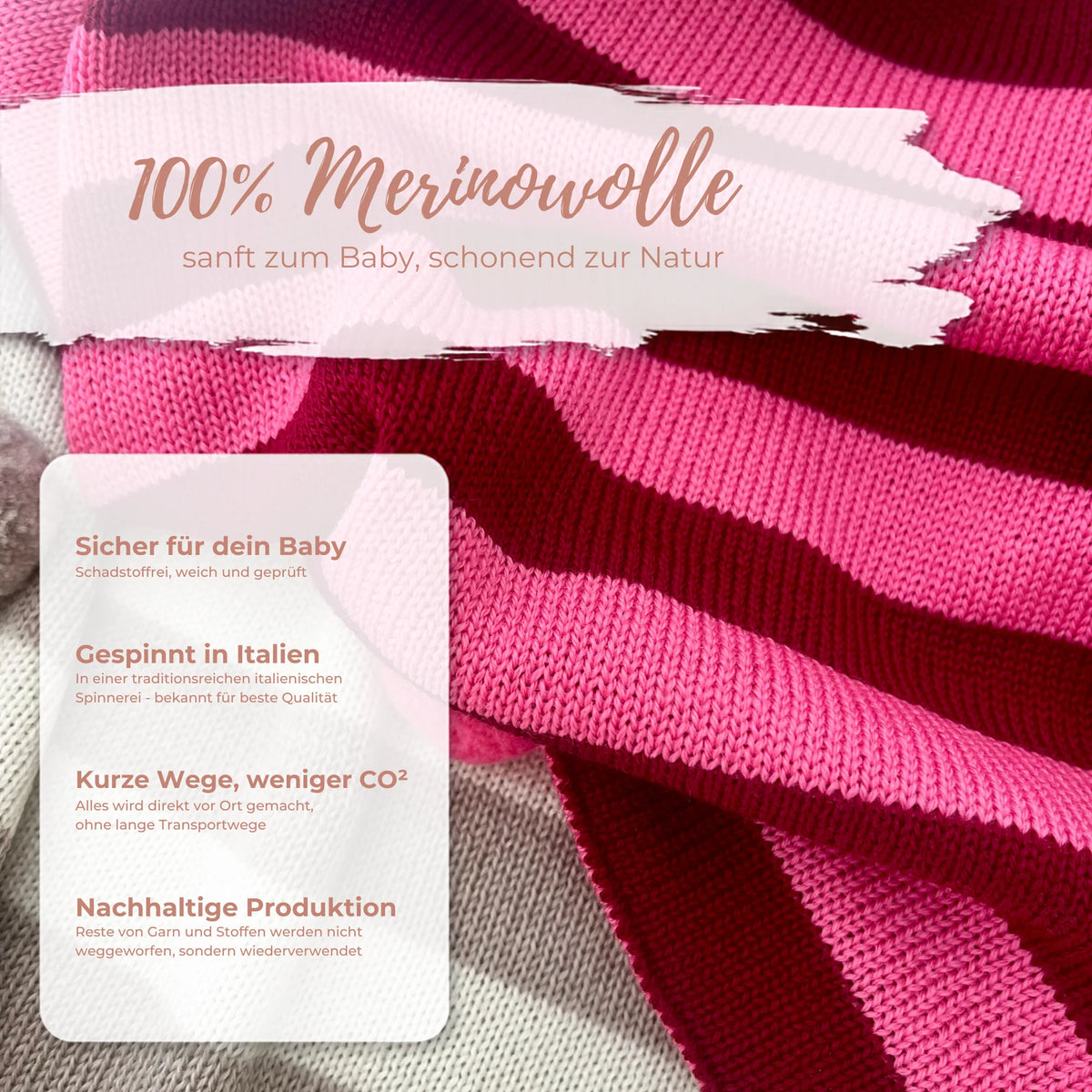 Babydecke aus Merinowolle - Creme/Beige