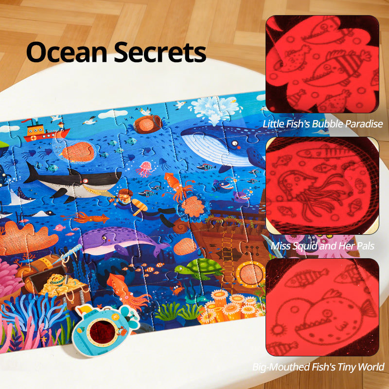 Secret Puzzle mit 3D-Brille mideer - Ozean (35 Teile)