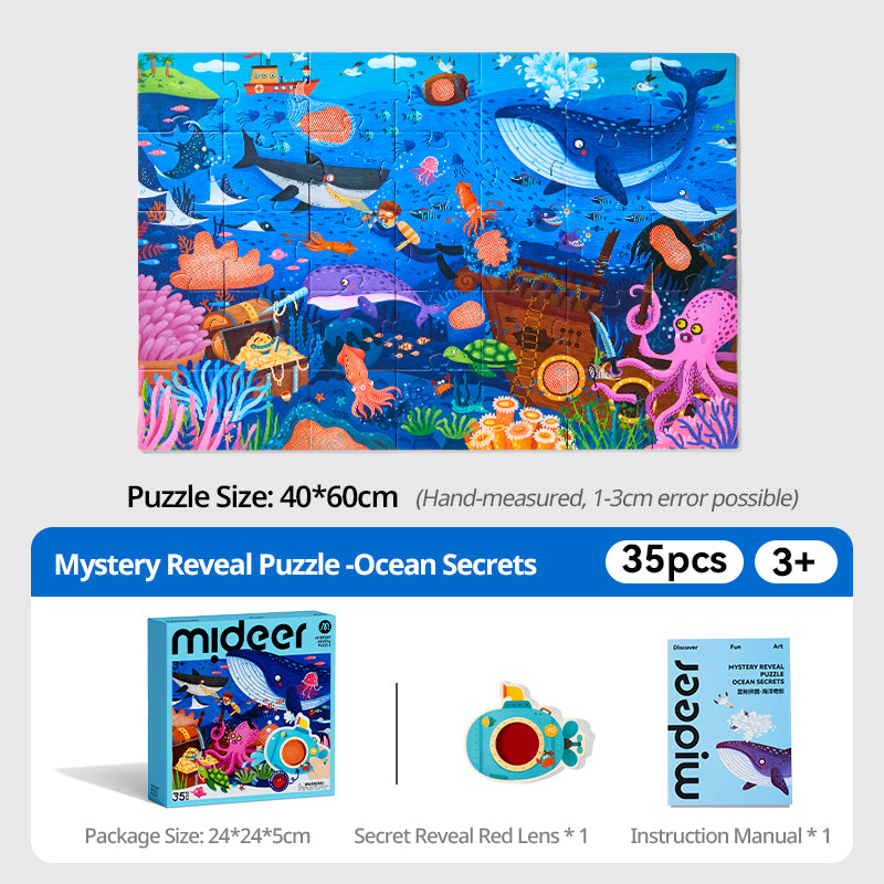 Secret Puzzle mit 3D-Brille mideer - Ozean (35 Teile)