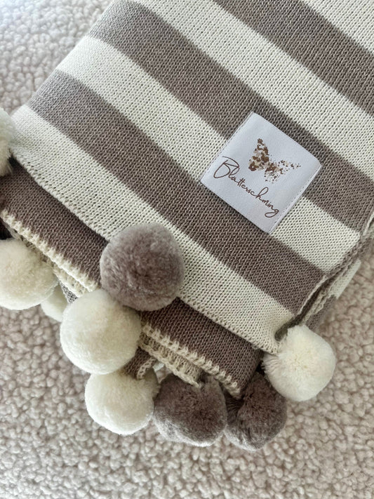 Babydecke aus Merinowolle - Creme/Beige