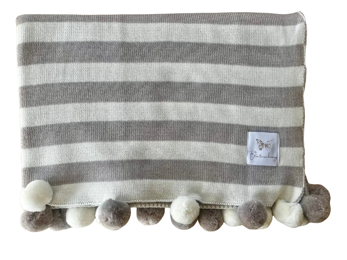 Babydecke aus Merinowolle - Creme/Beige