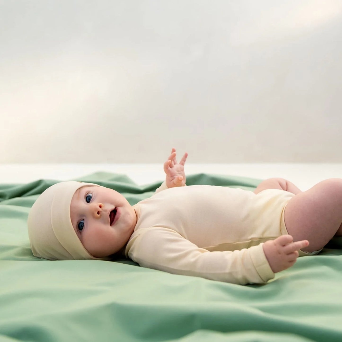 Babybody aus 100% TENCEL™ Lyocell - Cute Beige