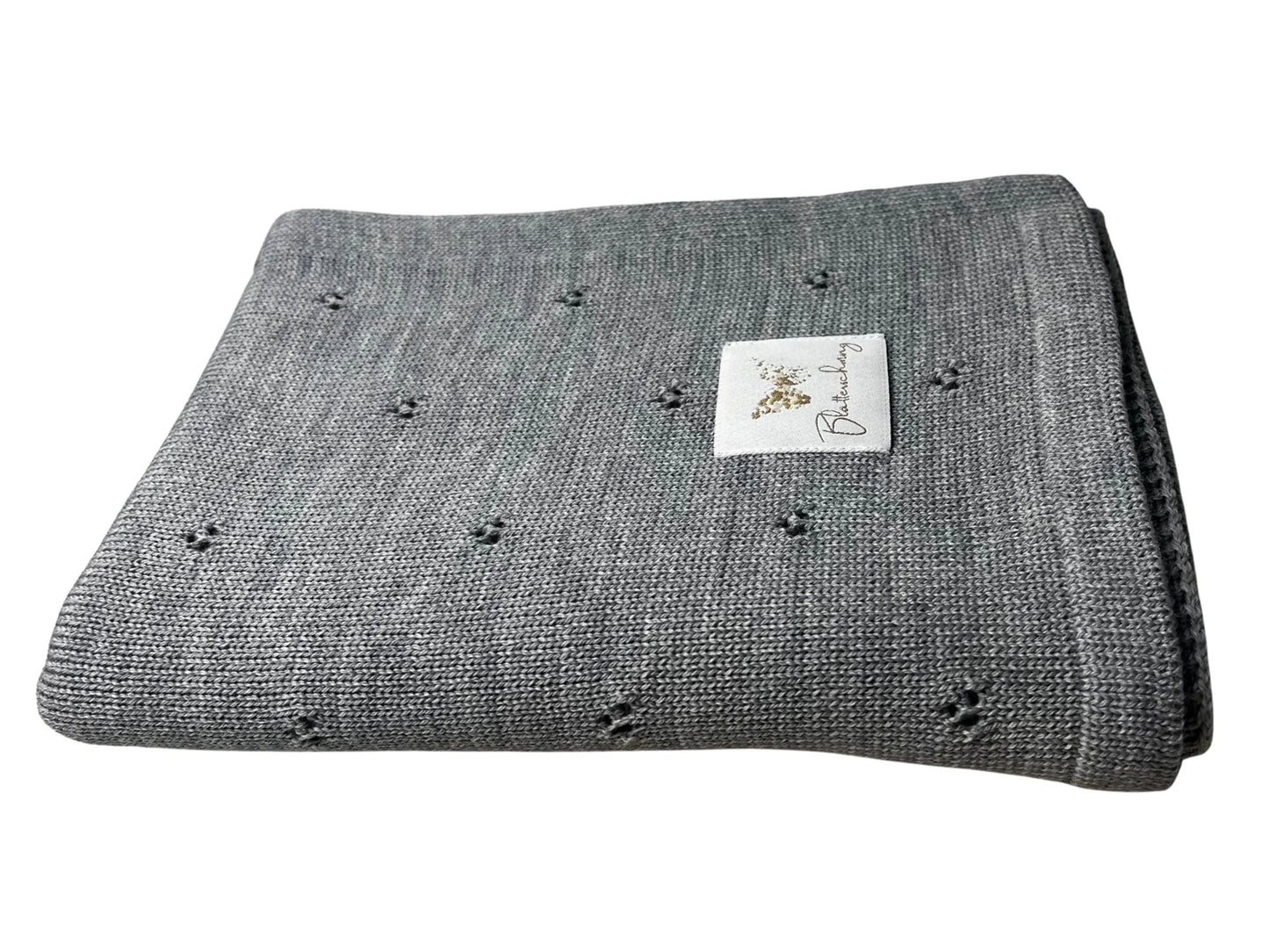 Babydecke Merinowolle "Grau"