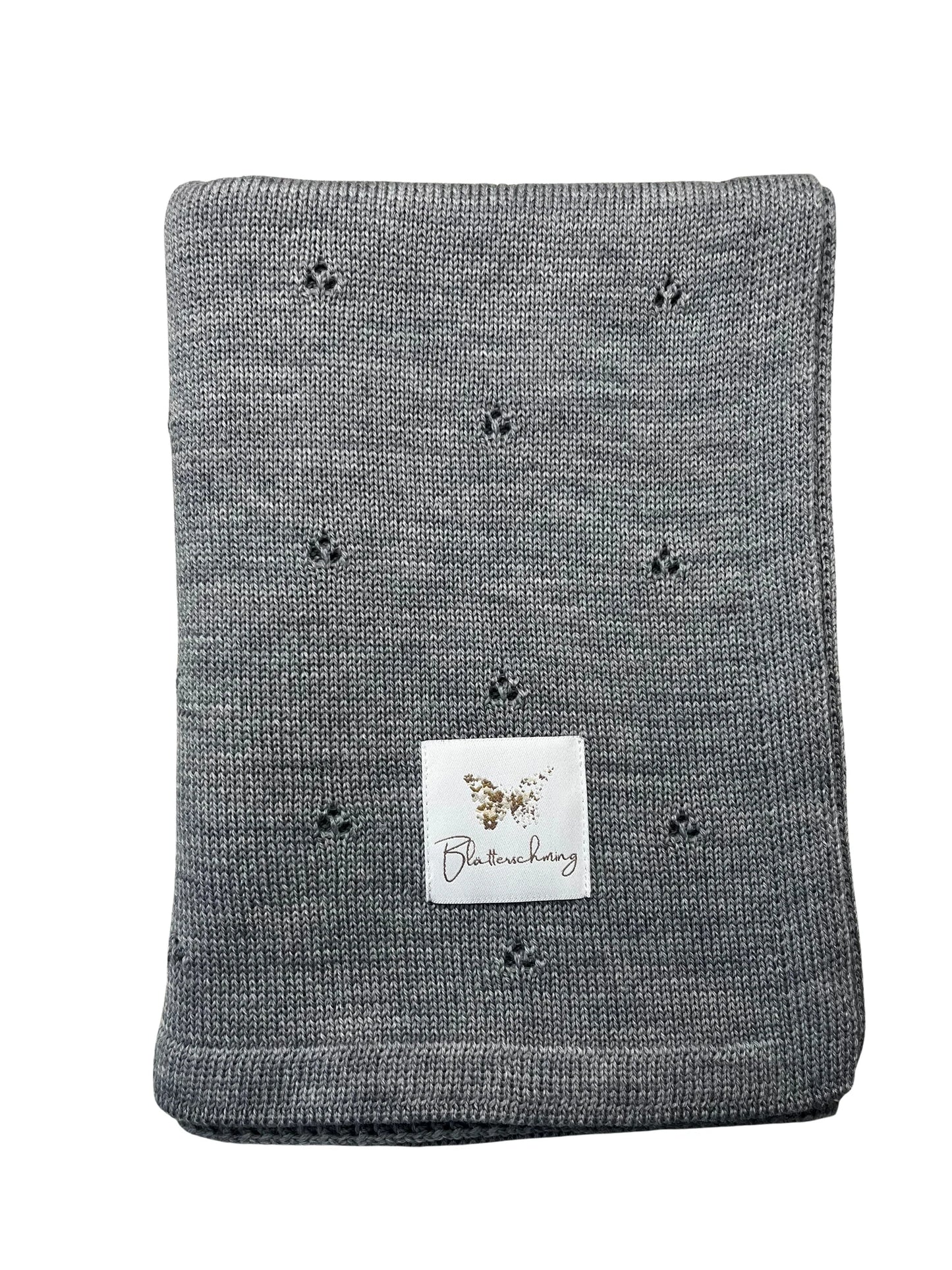 Babydecke Merinowolle "Grau"