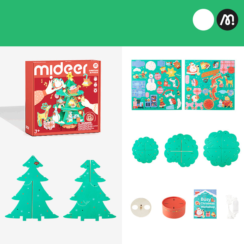 Rotierendes 3D Weihnachtspuzzle mit Spieluhr