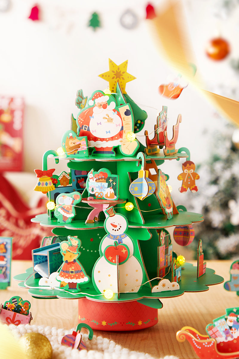Rotierendes 3D Weihnachtspuzzle mit Spieluhr