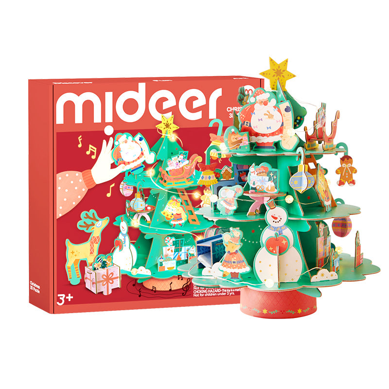 Rotierendes 3D Weihnachtspuzzle mit Spieluhr