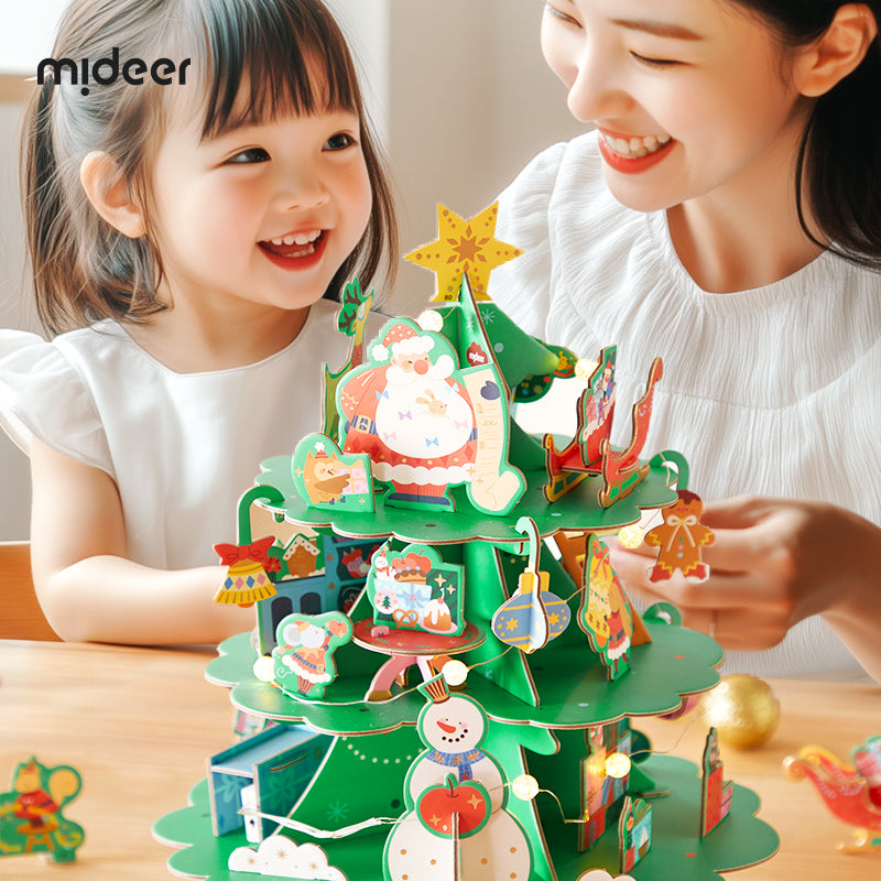 Rotierendes 3D Weihnachtspuzzle mit Spieluhr