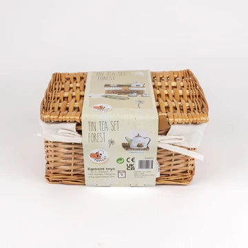 Teeservice aus Blech - Wald im Weidekorb