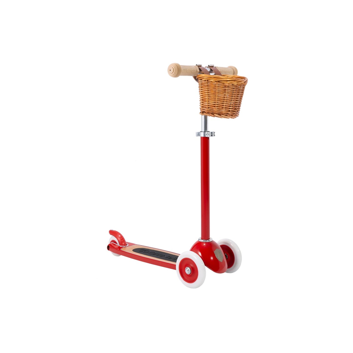 scooter für kinder ab 3 jahre drei räder dreirädrig rot banwood mit korb
