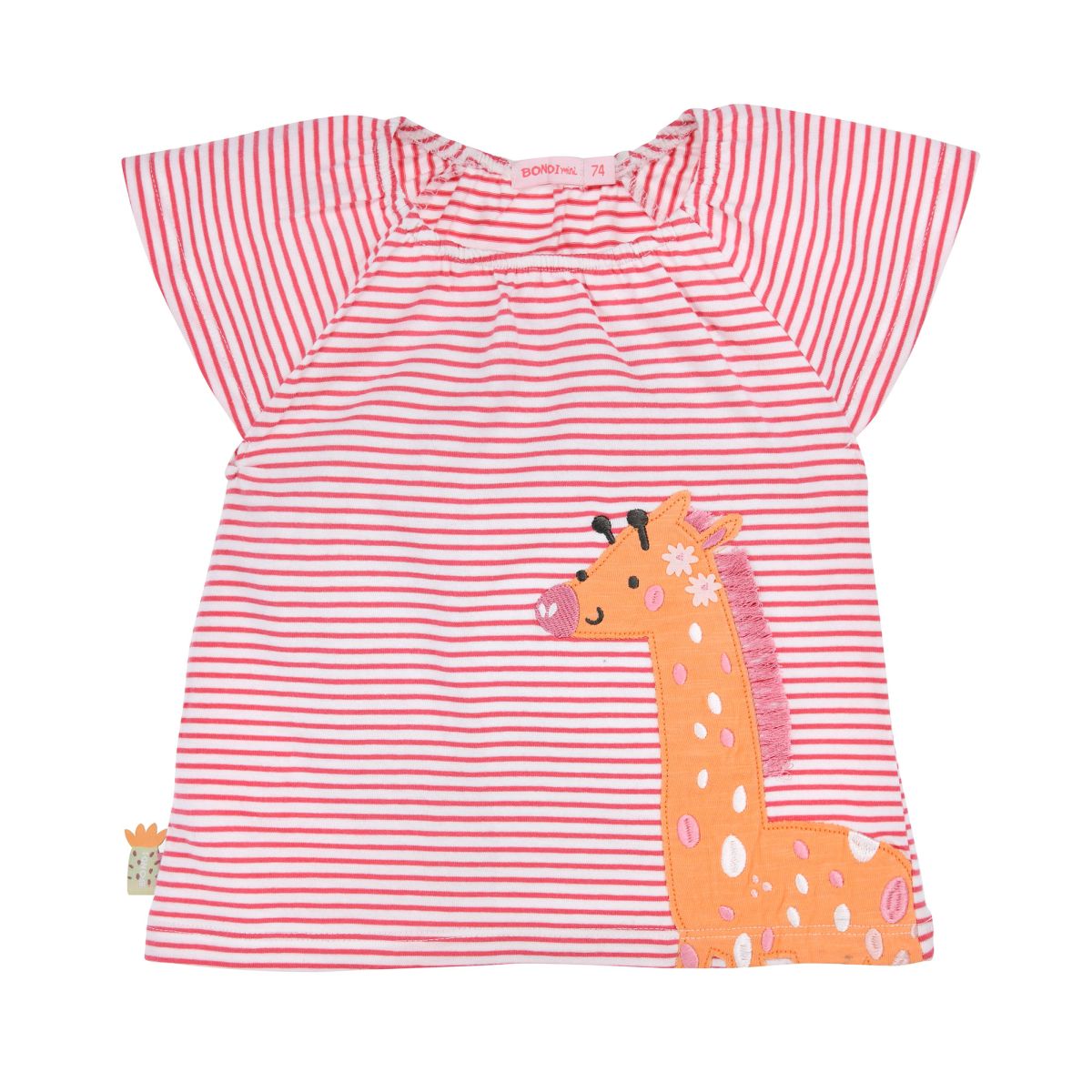 babymode kindermode babykleidung kinderkleidung rotes giraffenshirt gestreift fuer kinder bondi