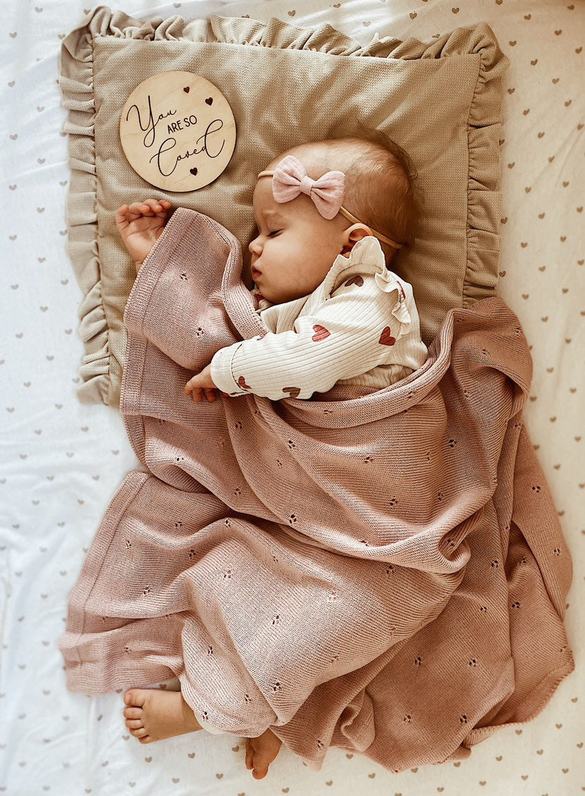 Babydecke Merinwolle "Rose"