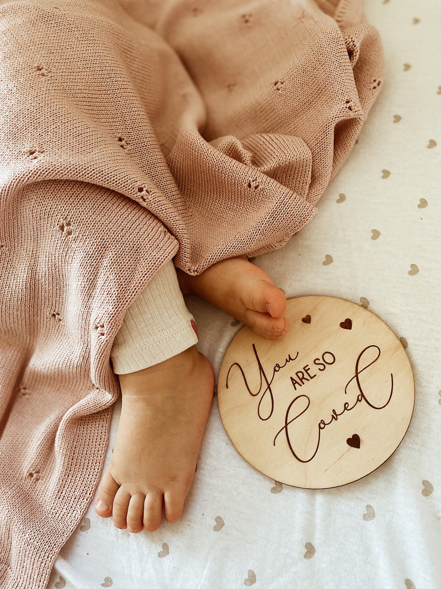 Babydecke Merinwolle "Rose"