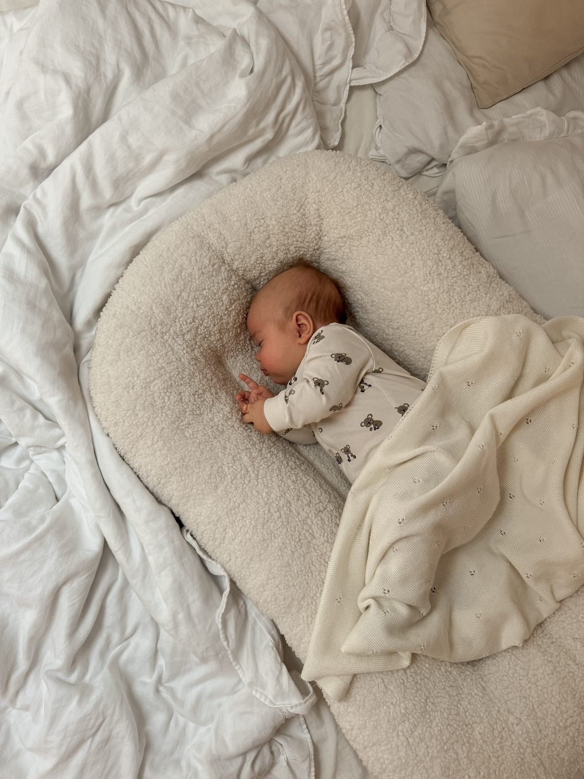 Babydecke Merinowolle "Creme"