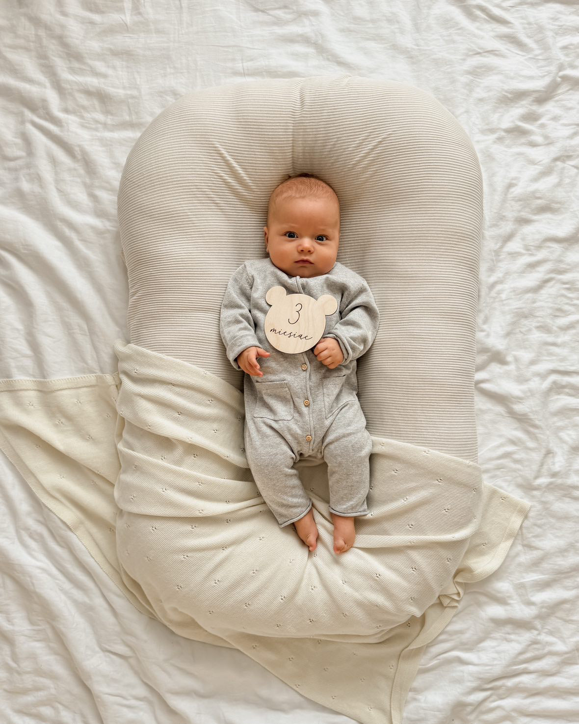 Babydecke Merinowolle "Creme"