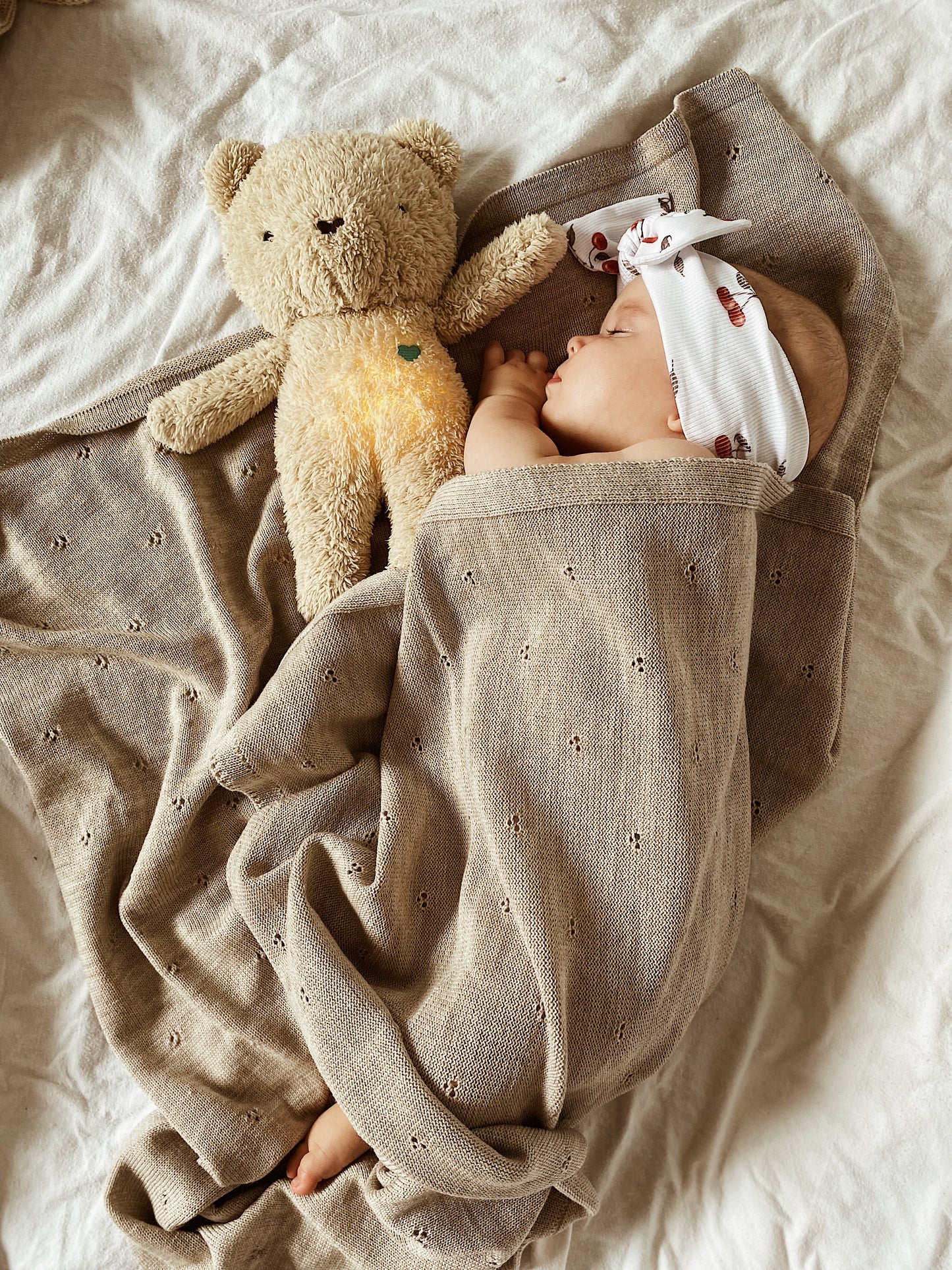 Babydecke Merinowolle "Sand"