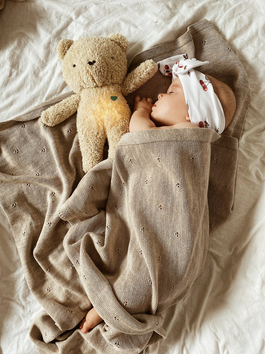 Babydecke Merinowolle "Sand"