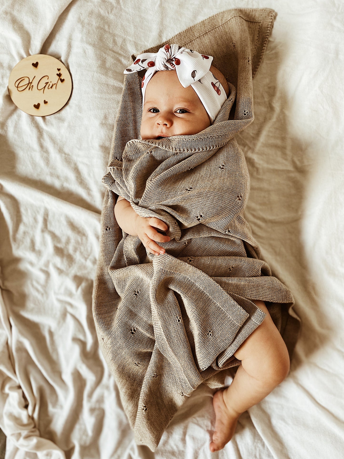 Babydecke Merinowolle "Sand"