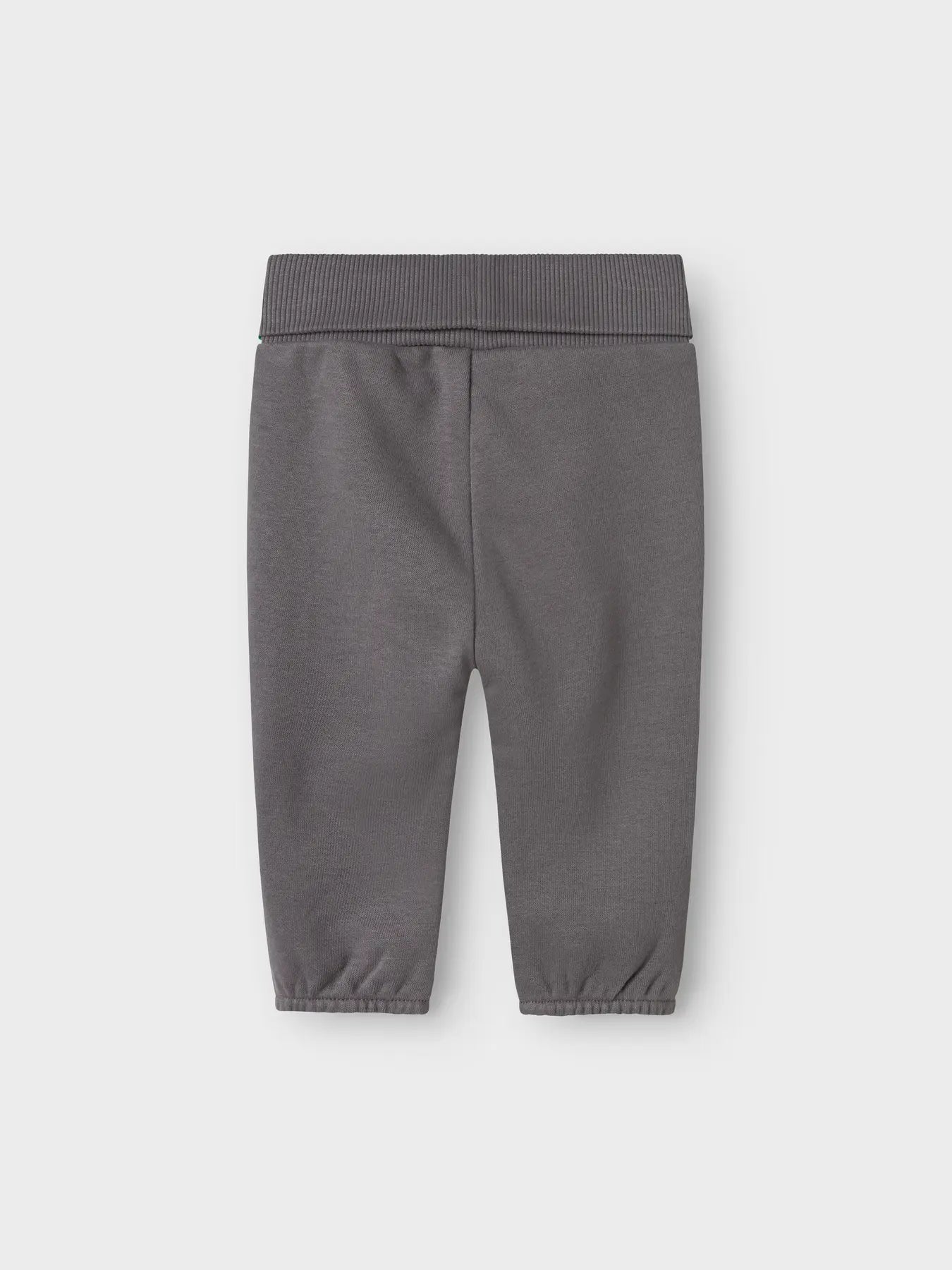 graue Stoffhose mit elastischem Gummibund für Babys - Rückansicht